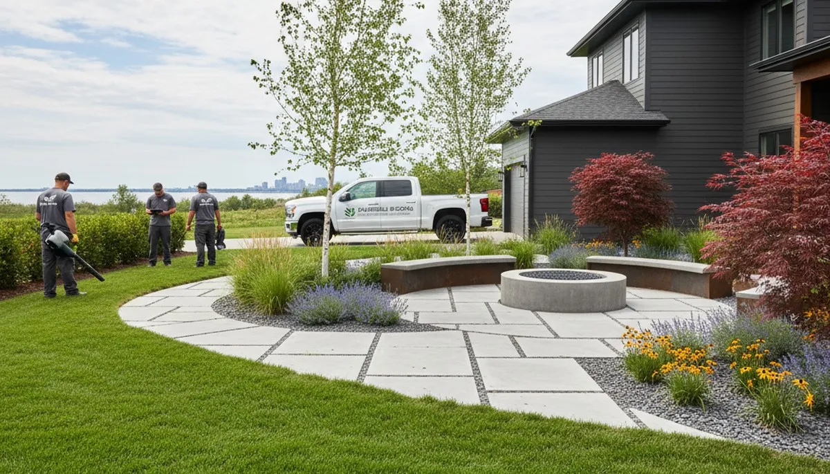 Landscaping crew in Buffalo, NY providing professional yard maintenance and outdoor care