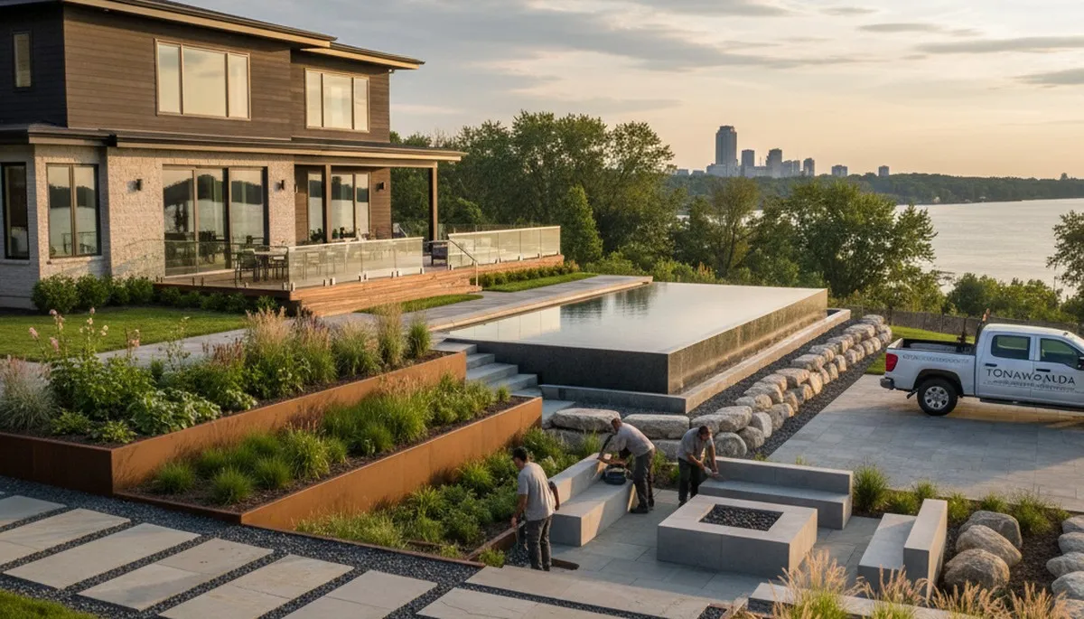 Buffalo, NY landscaping team providing professional lawn care and landscape maintenance services